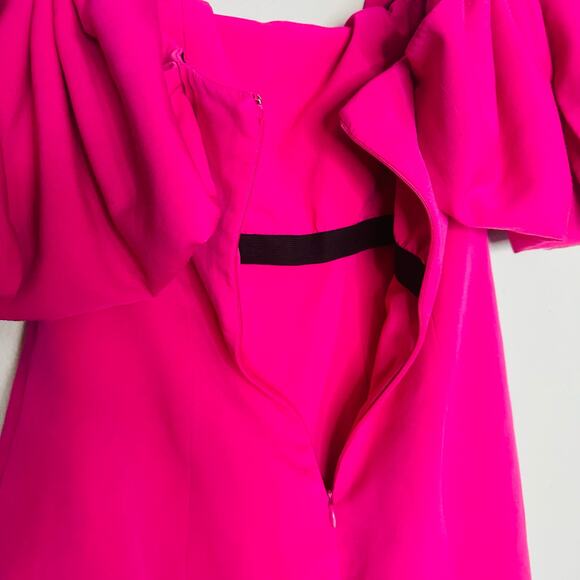 TOCCIN x RTR Women's Bright Pink Off the Shoulder Bow Sleeve Mini Dress Size 4 - Picture 13 of 15